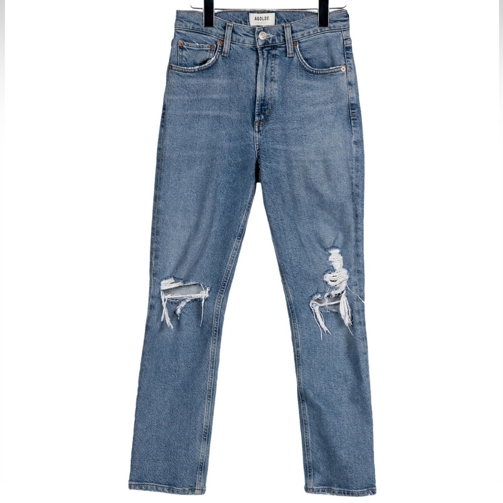 AGOLDE Straight Leg Distressed Jeans Size 25